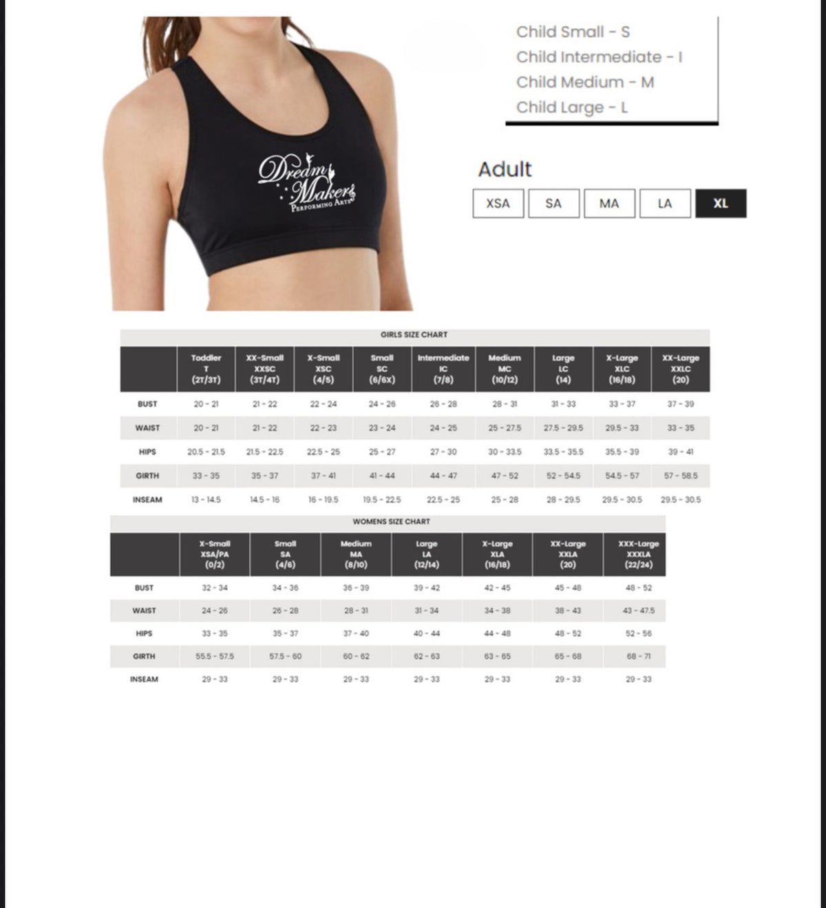 Sports- Bra (adult and kids)