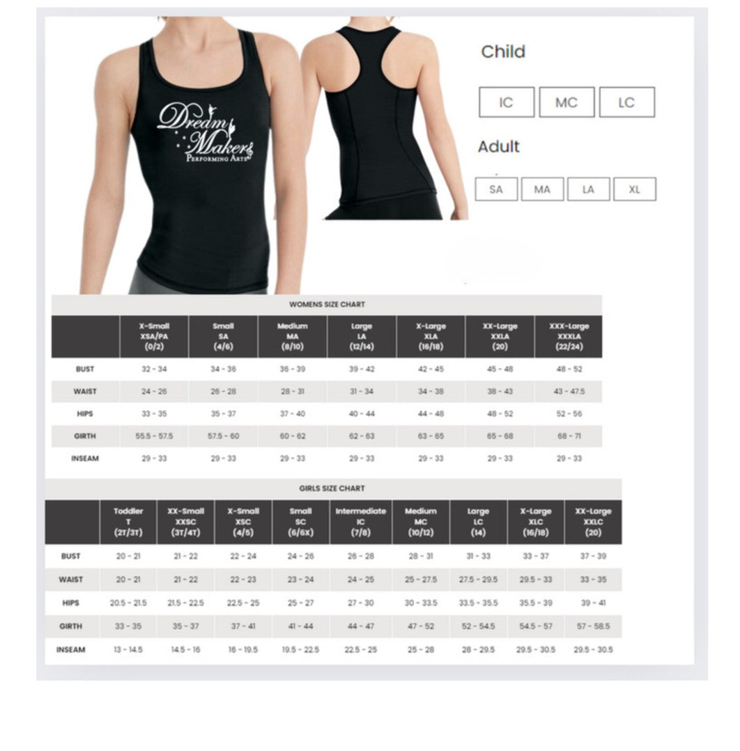 Fitted Tank (adult and Kids)
